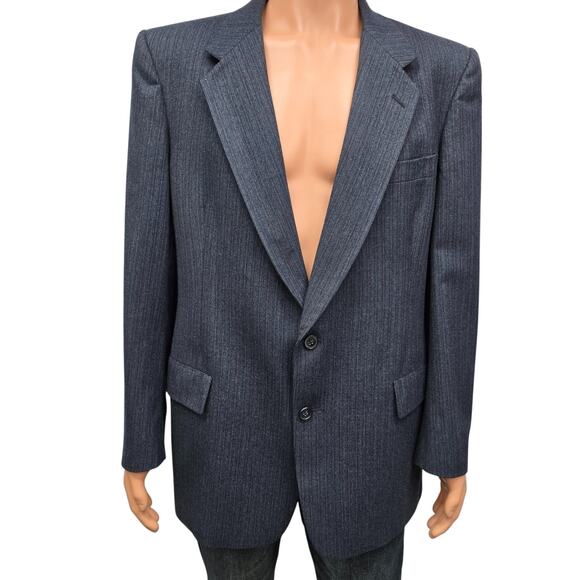 Vintage Christian DIOR Virgin Wool Suit Jacket Pinstriped Sport Coat Size L / 44 - Picture 1 of 13